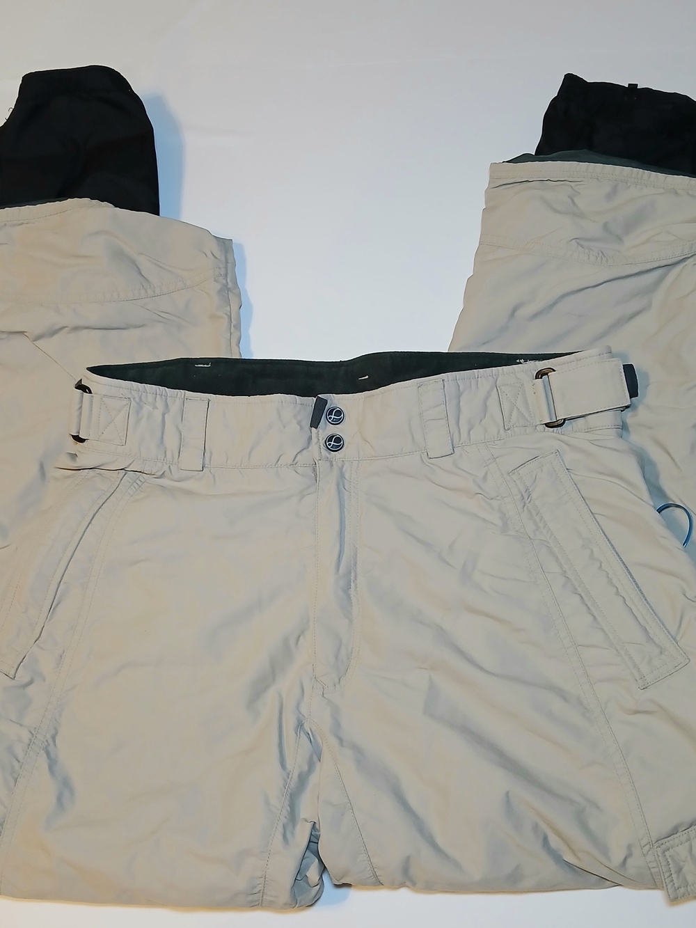 Burton Men's Light Beige Cargo Snow Pants with Black Inner Gaiters